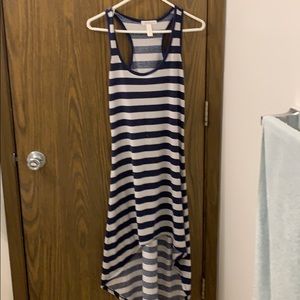 Striped high-low tank dress